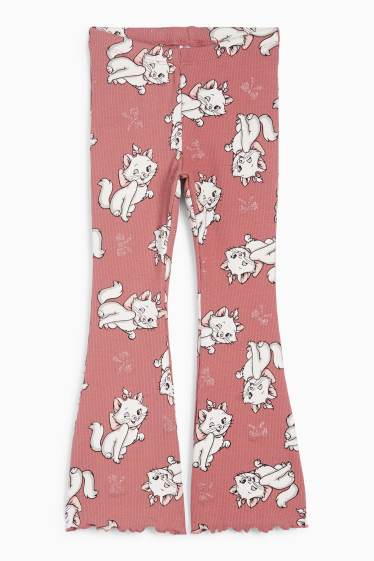 Kinderen: meisjes - Aristocats - flared legging - geribd - donker rose