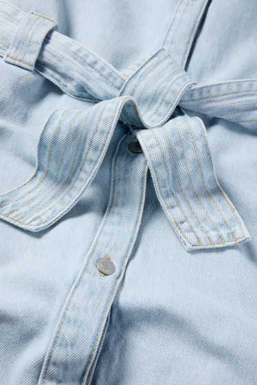 Dames - Denim jurk - jeanslichtblauw