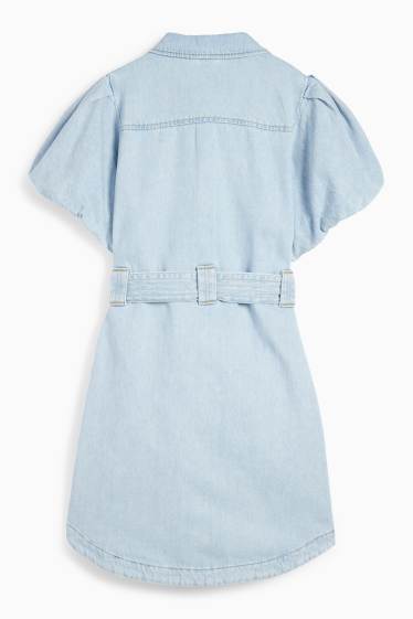 Dames - Denim jurk - jeanslichtblauw