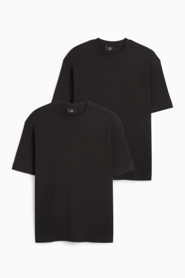 Herren - Multipack 2er - T-Shirt - Relaxed Fit - schwarz