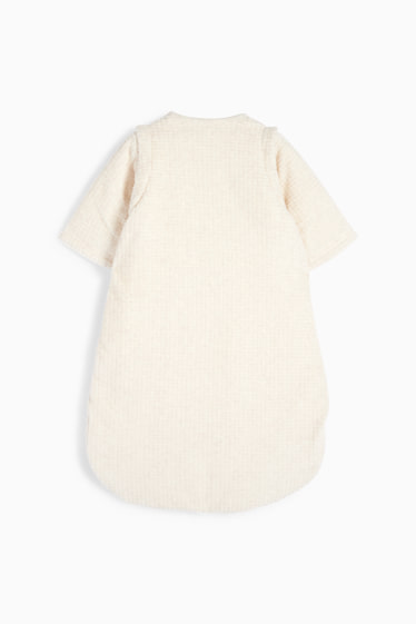 Unisex - Bärchen - Baby-Schlafsack - 0-6 Monate - strukturiert - hellbeige