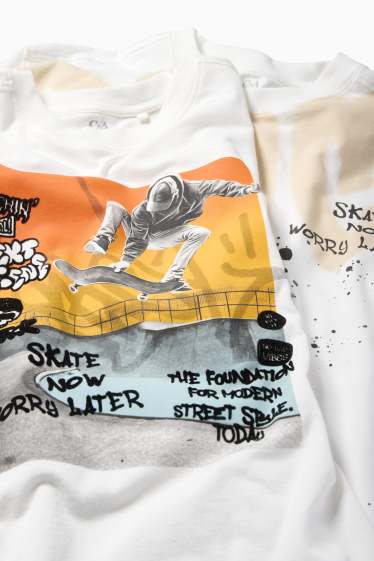 Kinder Jungen - Skater - Kurzarmshirt - weiss