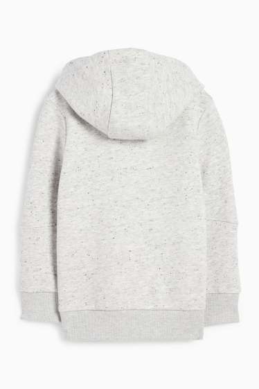 Kinder Jungen - Sweatjacke mit Kapuze - hellgrau-melange