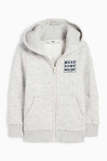 Kinder Jungen - Sweatjacke mit Kapuze - hellgrau-melange