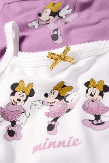 Kinderen: meisjes - Set van 2 - Minnie Mouse - singlet - lichtpaars
