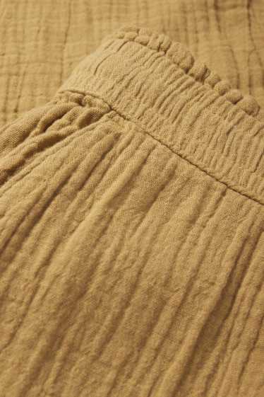 Dames - Pantalon - mid waist - comfort fit - met structuur - beige