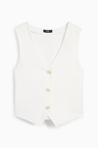 Damen - Weste - Regular Fit - weiß
