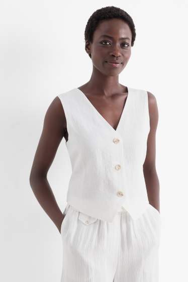 Damen - Weste - Regular Fit - weiß