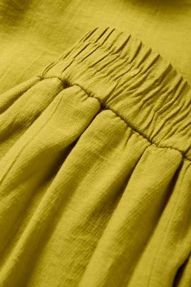 Donna - Pantaloni di stoffa - vita alta - gamba larga - kaki