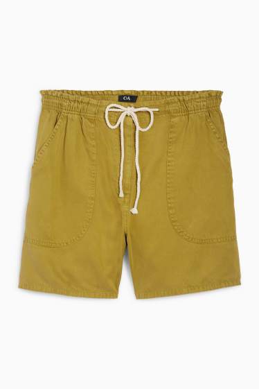 Damen - Shorts - High Waist - senfgelb