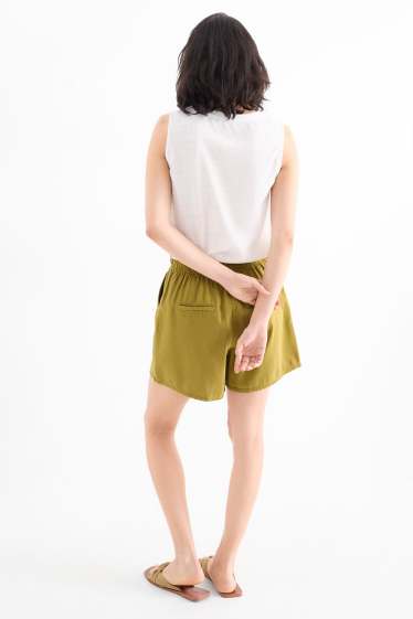 Damen - Shorts - High Waist - senfgelb