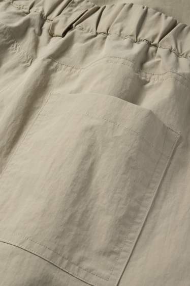 Donna - Pantaloni di stoffa - vita alta - gamba larga - grigio chiaro