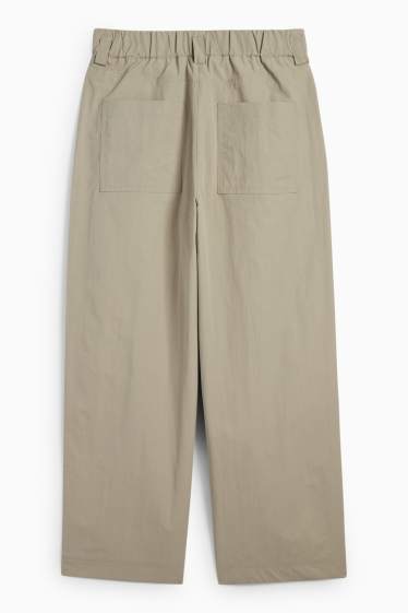 Donna - Pantaloni di stoffa - vita alta - gamba larga - grigio chiaro
