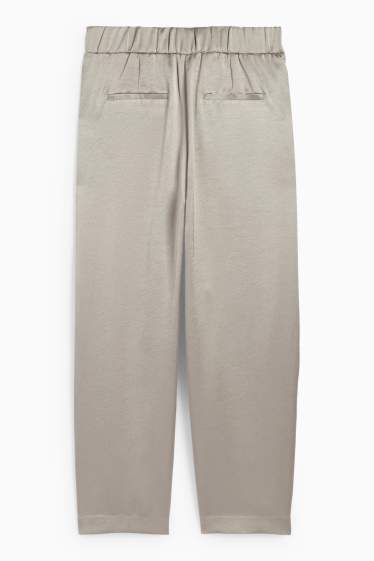 Femmes - Pantalon en toile - high waist - wide leg - gris clair