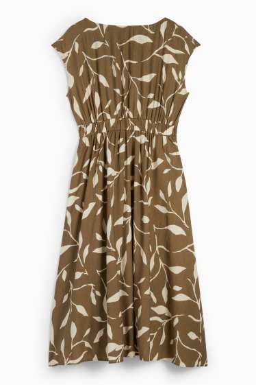 Dames - Fit & flare-jurk - met patroon - bruin