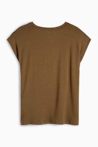 Dames - Basic T-shirt - bruin