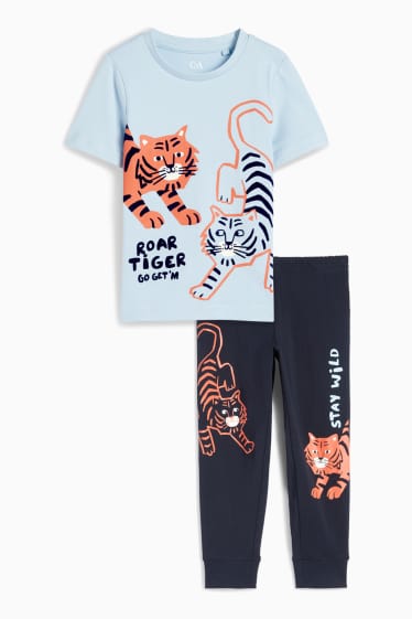 Kinderen: jongens - Tijger - pyjama - 2-delig - lichtblauw