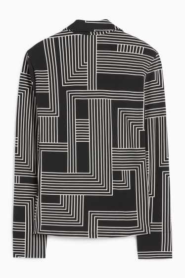Women - Blouse - patterned - black / white