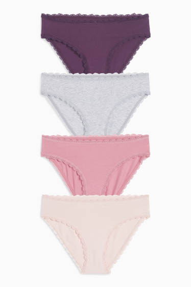 Damen - Multipack 4er - Slip - rosa