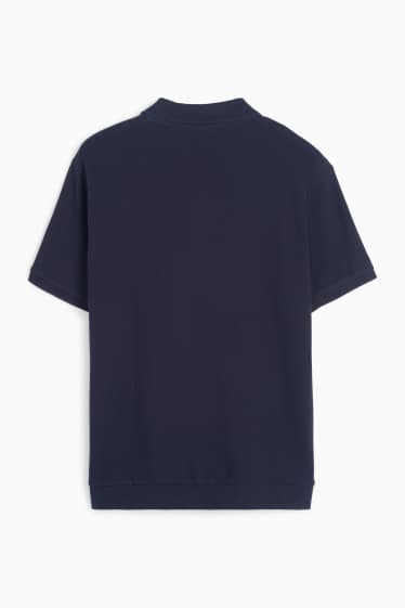 Heren - Poloshirt - met structuur - donkerblauw