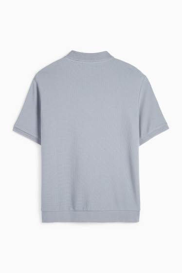 Heren - Poloshirt - met structuur - lichtblauw