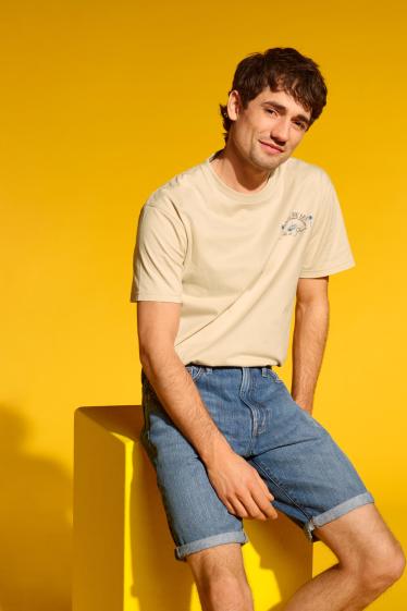 Herren - T-Shirt - Relaxed Fit - hellbeige