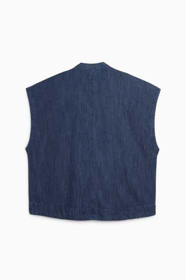 Damen - Jeans-Top mit V-Ausschnitt - dunkeljeansblau