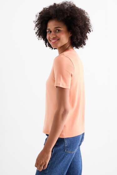 Women - Basic T-shirt - slim fit - terracotta