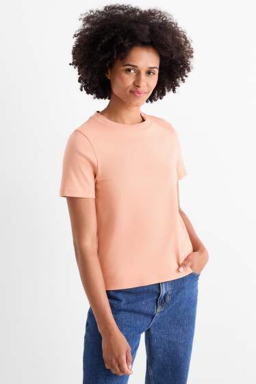 Women - Basic T-shirt - slim fit - terracotta