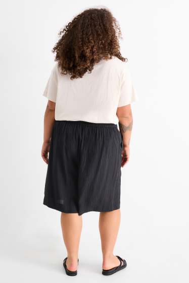 Damen - Bermudas - High Waist - schwarz