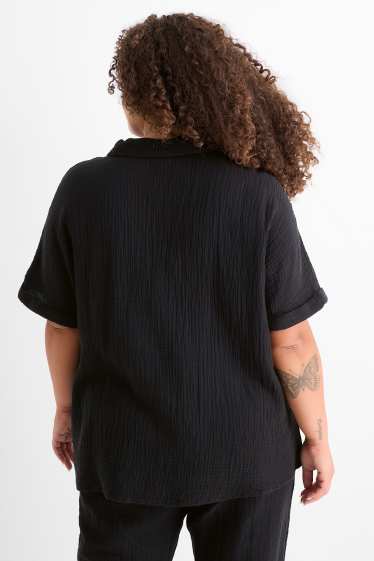 Donna - Blusa in mussola - nero