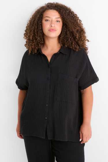 Donna - Blusa in mussola - nero