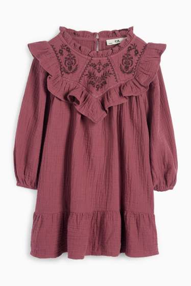 Bambine - Vestito di mussola - bordeaux