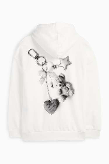 Bambine - Orso - felpa con cappuccio - bianco