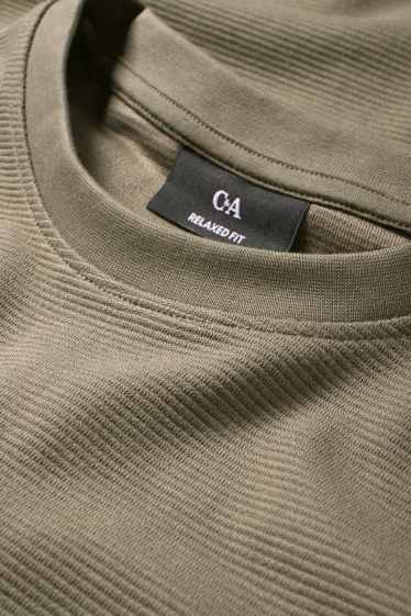 Men - T-shirt - relaxed fit - ribbed - green