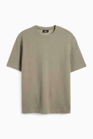 Men - T-shirt - relaxed fit - ribbed - green