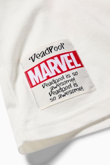 Kinder Buben - Deadpool - Kurzarmshirt - cremeweiß