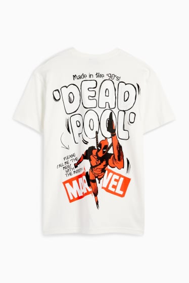 Kinder Buben - Deadpool - Kurzarmshirt - cremeweiß