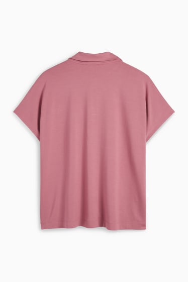 Women - Basic polo shirt - pink