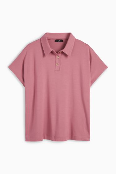 Women - Basic polo shirt - pink