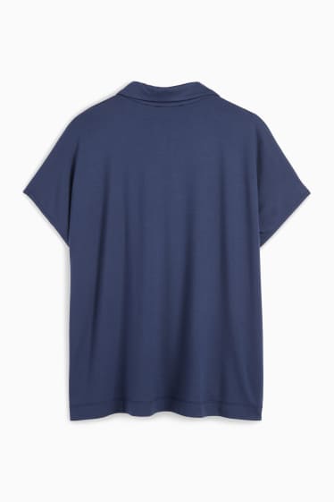 Women - Basic polo shirt - dark blue