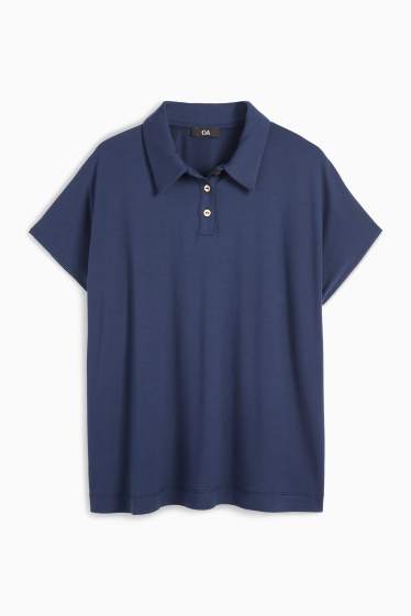 Women - Basic polo shirt - dark blue