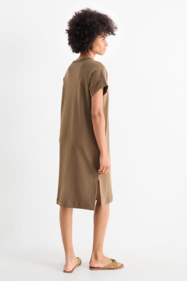 Damen - T-Shirt-Kleid - braun