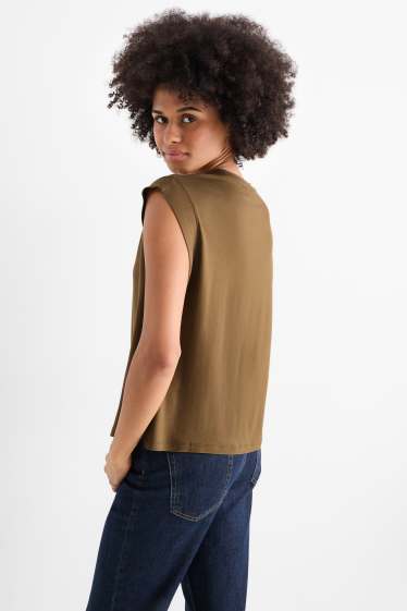 Dames - Basic T-shirt - bruin