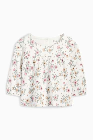Baby Mädchen - Blümchen - Baby-Outfit - 3 teilig - strukturiert - rosa