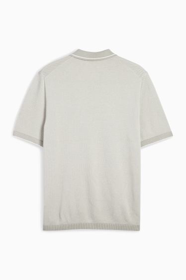 Uomo - Polo in maglia - grigio chiaro