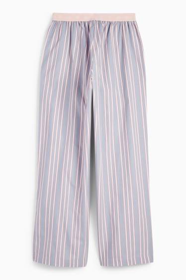Dames - Pyjamabroek - gestreept - lichtblauw