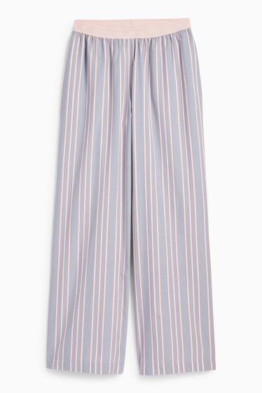 Dames - Pyjamabroek - gestreept - lichtblauw