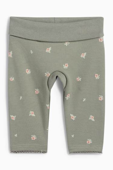 Baby: meisjes - Bloemetje en haasje - baby-outfit - 2-delig - crème wit