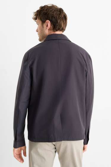 Heren - Overhemdjas - regular fit - kent - donkerblauw